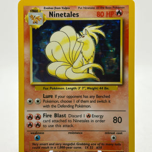 Pokemon TCG WOTC Base Set Unlimited - Ninetales 12/102 Rare Holo LP FRENLY BRICKS - Open 7 Days