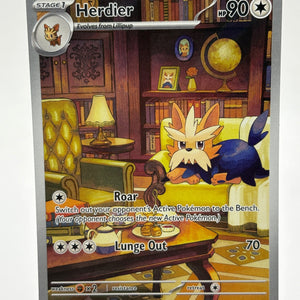 Pokemon TCG White Flare - Herdier 155/086 Illustration Rare NM FRENLY BRICKS - Open 7 Days