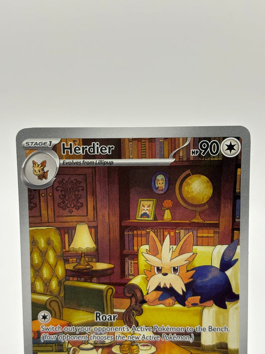 Pokemon TCG White Flare - Herdier 155/086 Illustration Rare NM FRENLY BRICKS - Open 7 Days