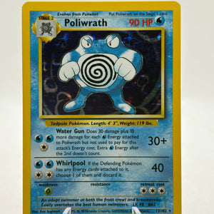 Pokemon TCG WOTC Base Set Unlimited - Poliwrath 13/102 Rare Holo LP FRENLY BRICKS - Open 7 Days