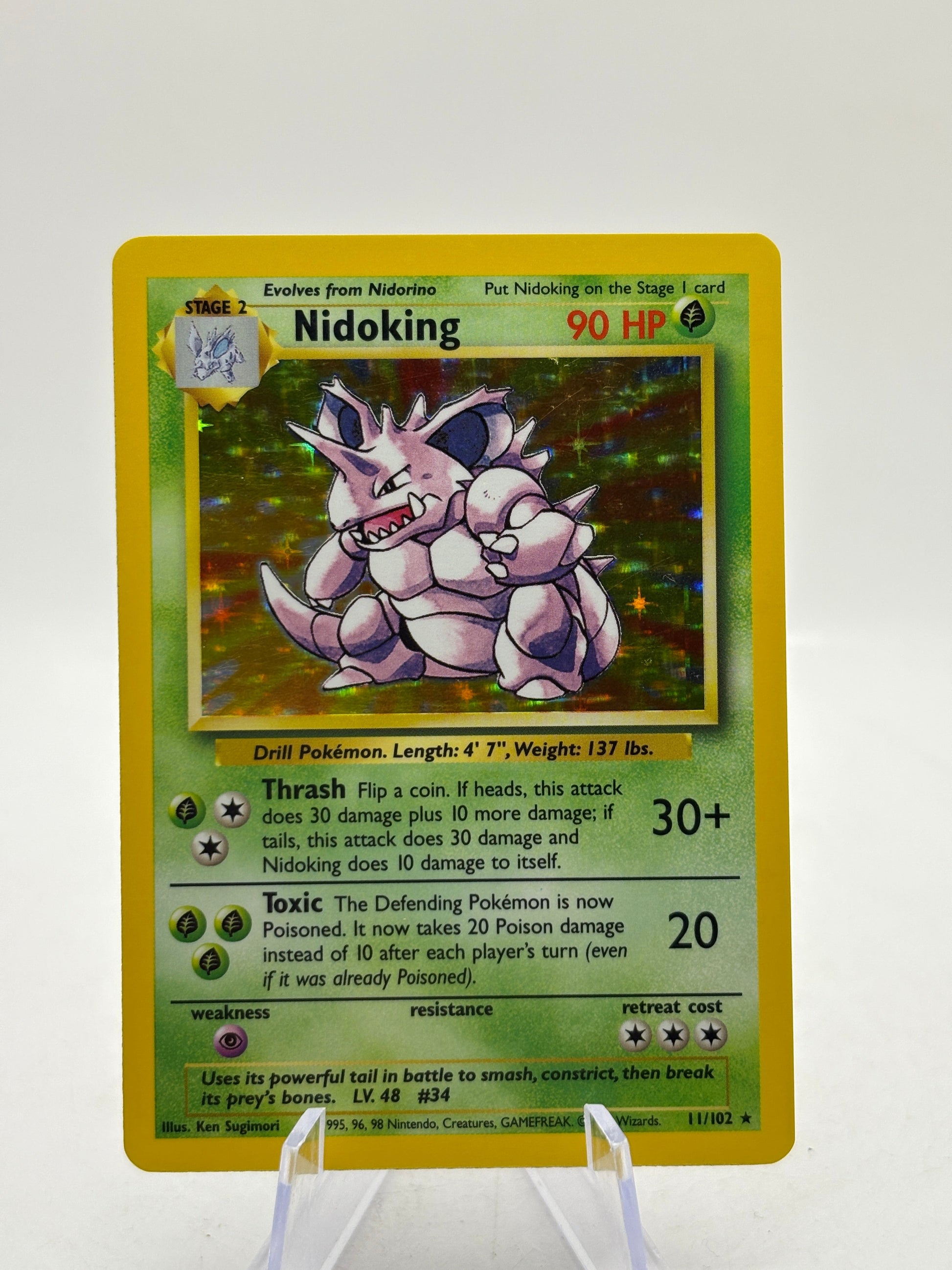 Pokemon TCG WOTC Base Set Unlimited - Nidoking 11/102 Rare Holo LP FRENLY BRICKS - Open 7 Days