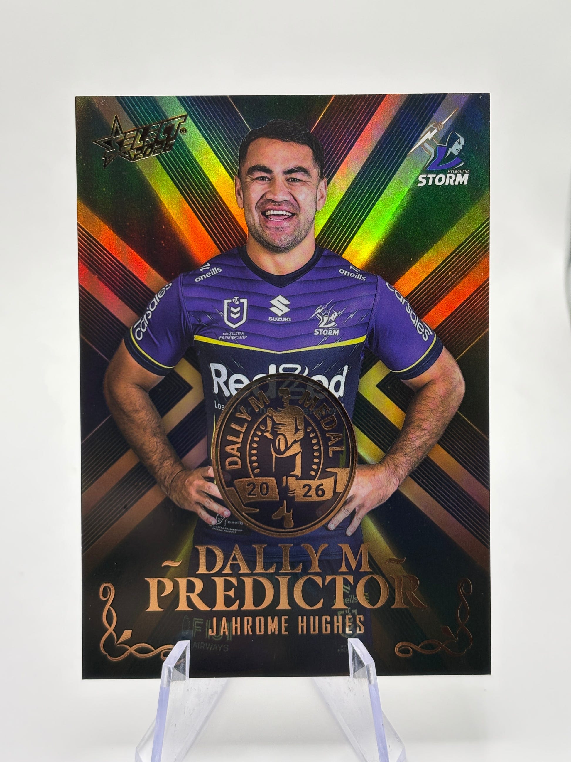 2026 NRL Select League Heroes Dally M Gold Predictor Jahrome Hughes Storm #12 FRENLY BRICKS - Open 7 Days image 1