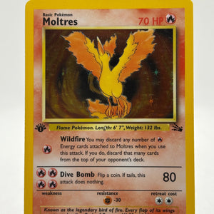 Pokemon TCG WOTC Fossil 1st Edition - Moltres 12/62 Rare Holo MP (2) FRENLY BRICKS - Open 7 Days