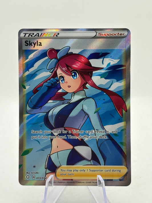 Pokemon TCG Sword & Shield Shining Fates - Skyla 072/072 Full Art Trainer NM FRENLY BRICKS - Open 7 Days
