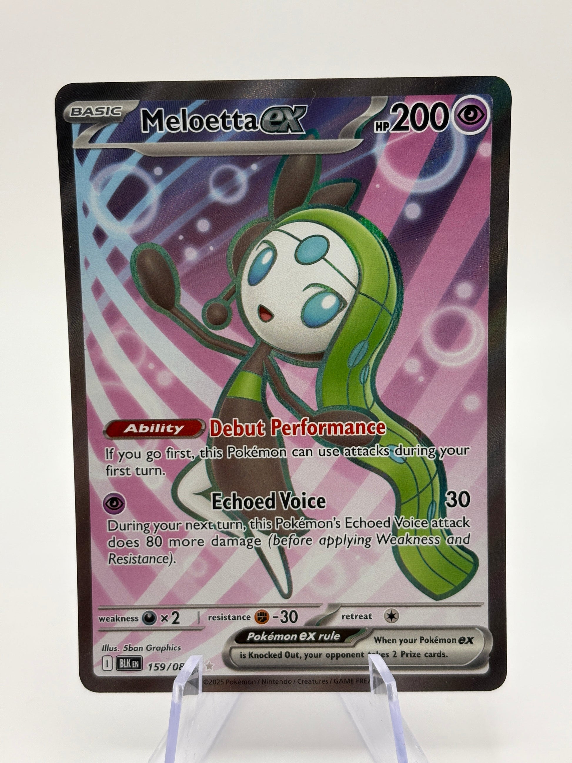 Pokemon TCG Black Bolt - Meloetta EX 159/086 Full Art Rare NM FRENLY BRICKS - Open 7 Days