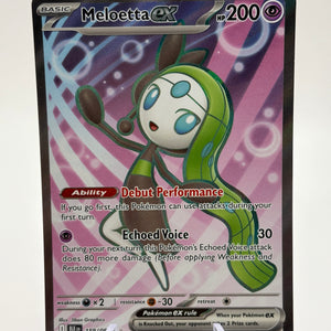 Pokemon TCG Black Bolt - Meloetta EX 159/086 Full Art Rare NM FRENLY BRICKS - Open 7 Days