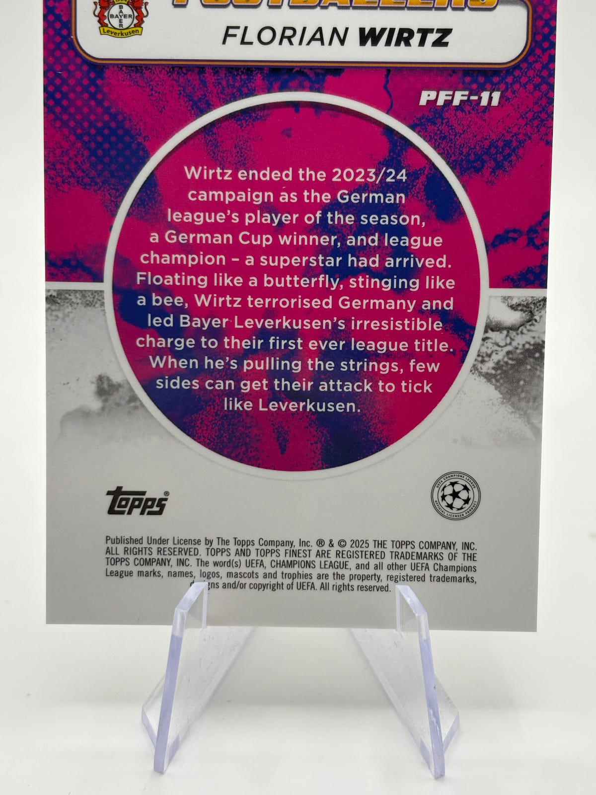 2024-25 Topps Finest UEFA Prized Footballers Fusion FLORIAN WIRTZ RED / RED FRENLY BRICKS - Open 7 Days image 4