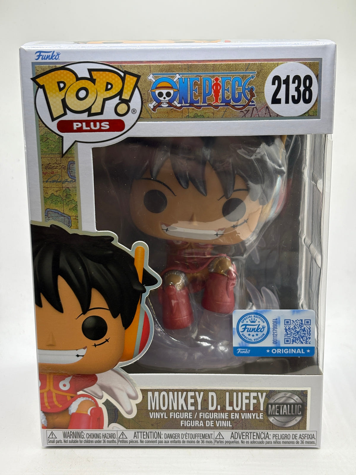 Funko POP! Plus One Piece #2138 Monkey D. Luffy Metallic Vinyl Figure image 1