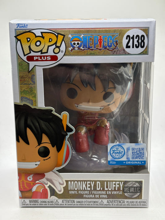 Funko POP! Plus One Piece #2138 Monkey D. Luffy Metallic Vinyl Figure