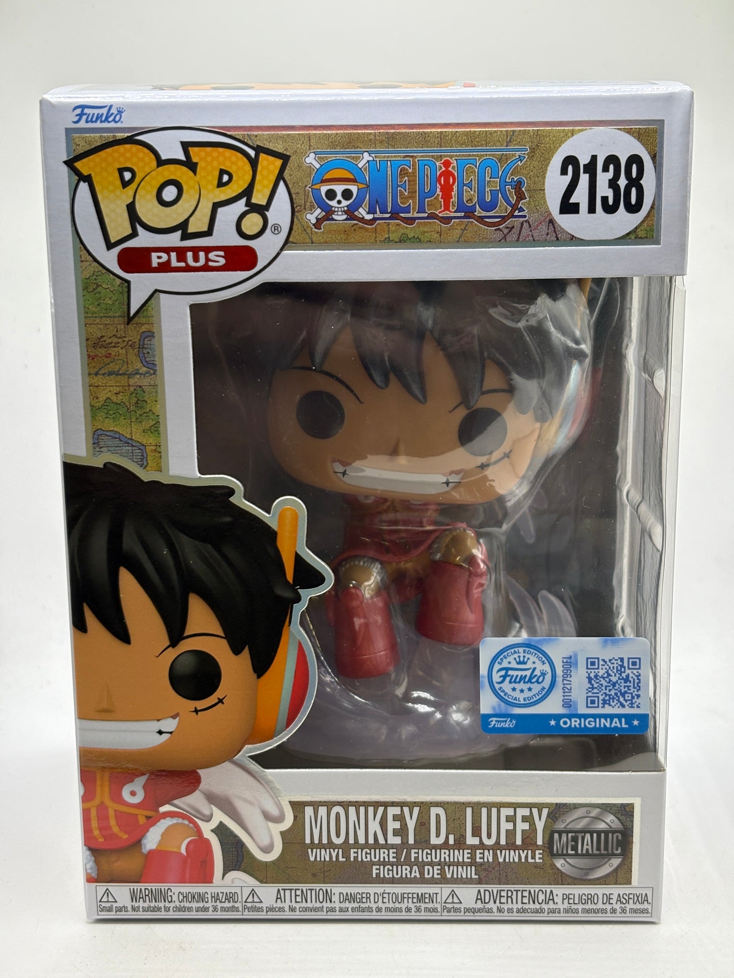 Funko POP! Plus One Piece #2138 Monkey D. Luffy Metallic Vinyl Figure