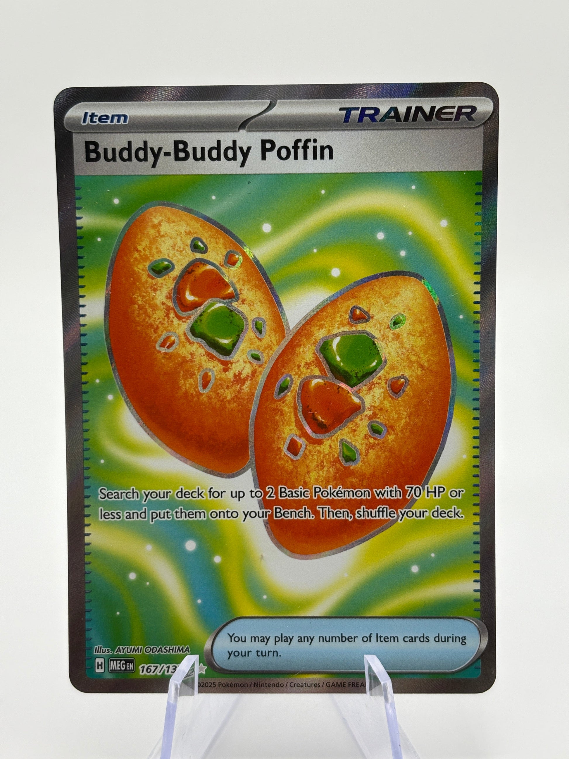 Pokemon TCG Mega Evolution - Buddy-Buddy Poffin 167/132 Ultra Rare Full Art NM FRENLY BRICKS - Open 7 Days