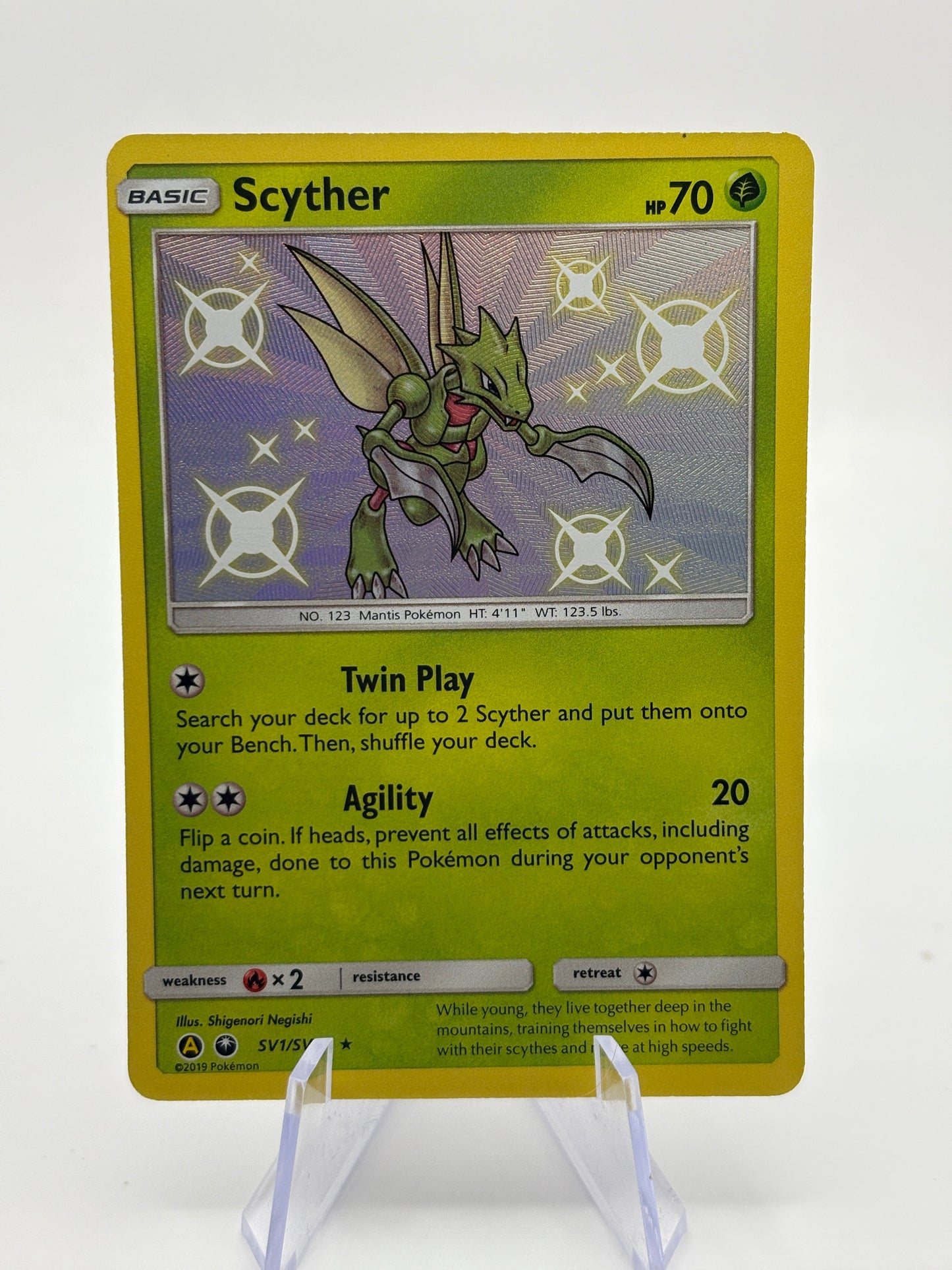 Pokémon TCG Scyther Hidden Fates SV1/SV94 Holo Shiny Holo Rare FRENLY BRICKS - Open 7 Days