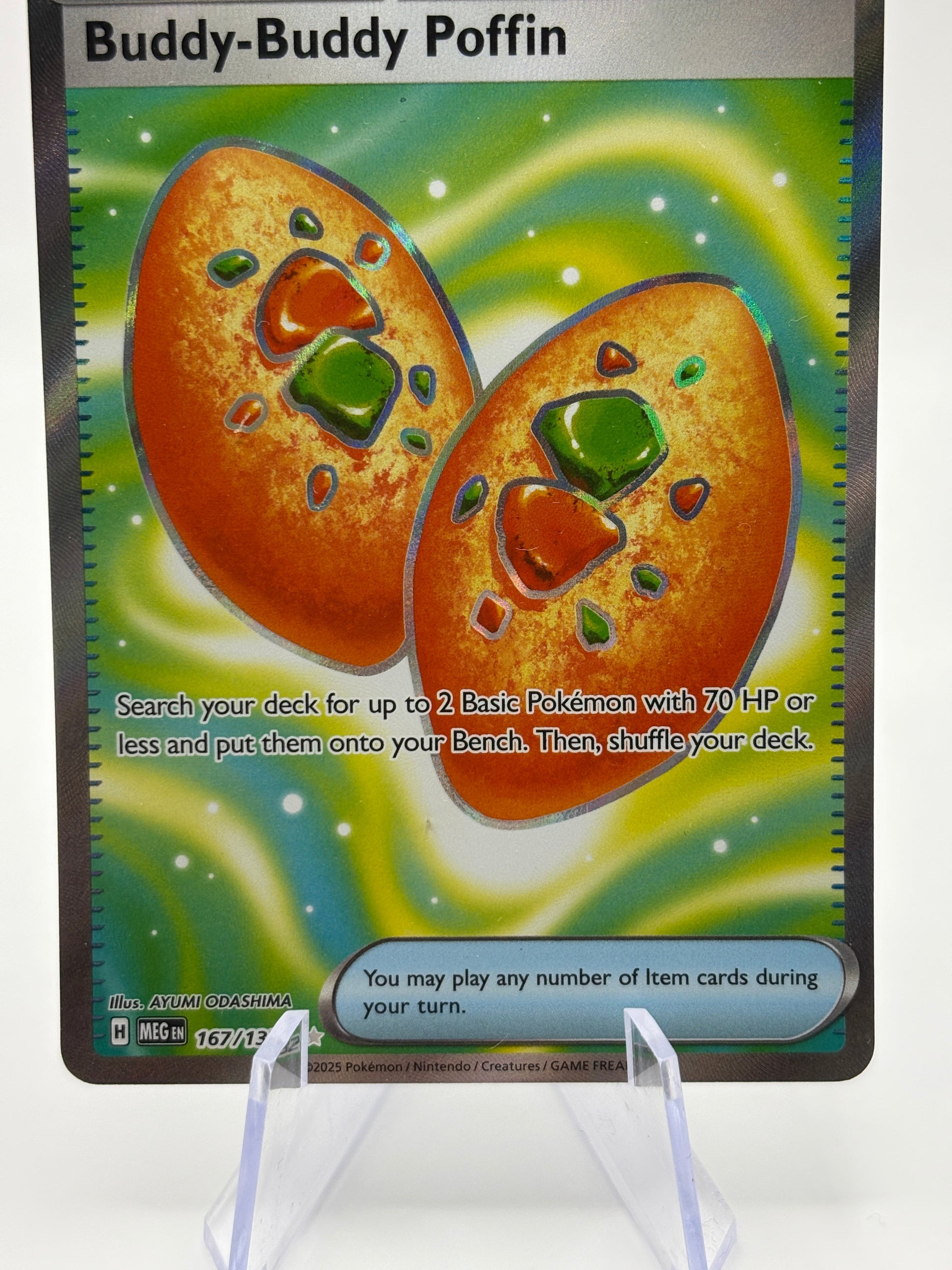 Pokemon TCG Mega Evolution - Buddy-Buddy Poffin 167/132 Ultra Rare Full Art NM FRENLY BRICKS - Open 7 Days