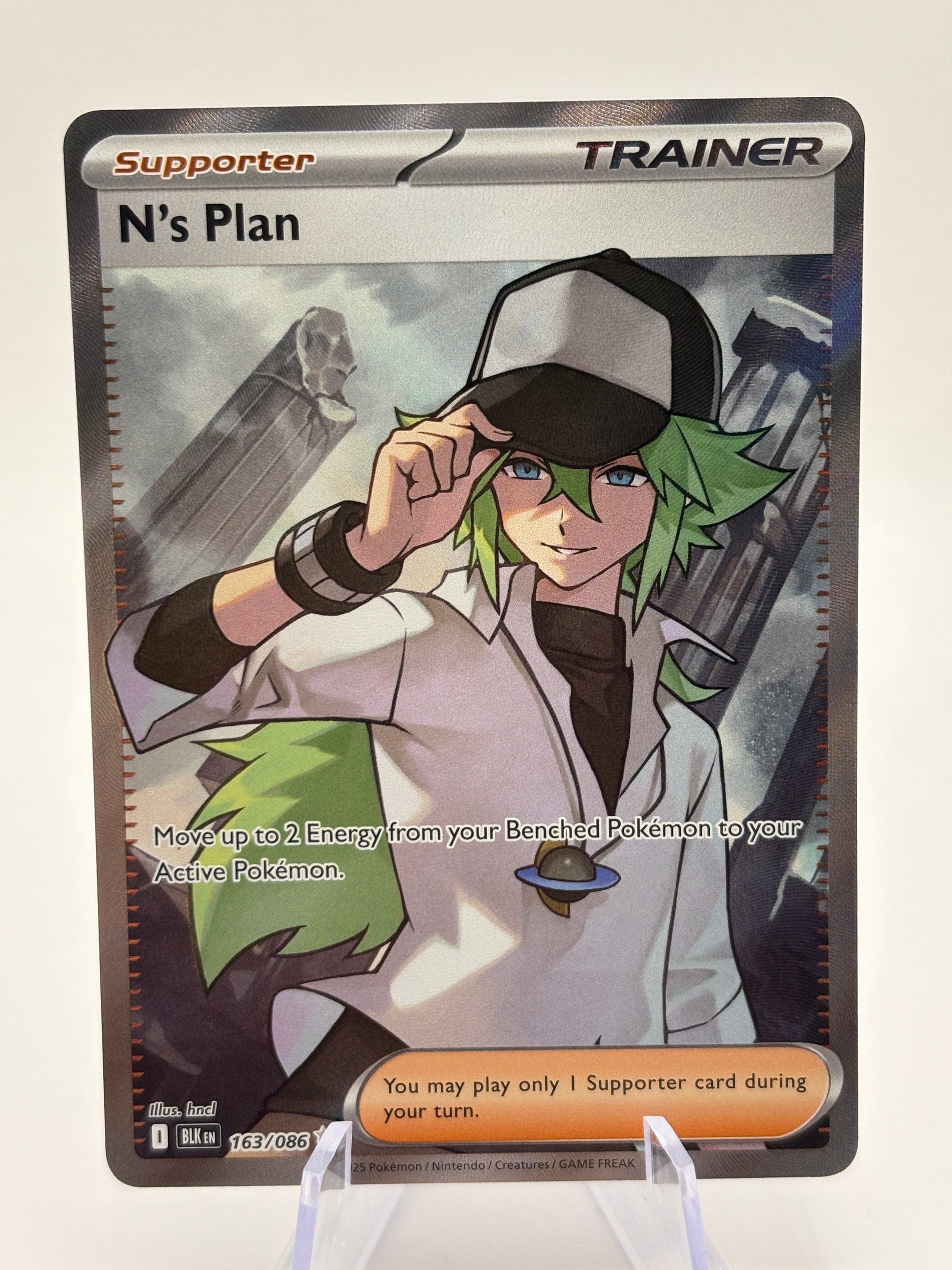 Pokemon TCG Black Bolt - N’s Plan 163/086 Ultra Rare Full Art Trainer NM FRENLY BRICKS - Open 7 Days
