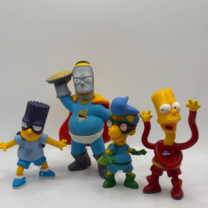 The Simpsons 2005/2006 Super Heroes Action Figure Lot - Homer, Bart & Milhouse FRENLY BRICKS - Open 7 Days