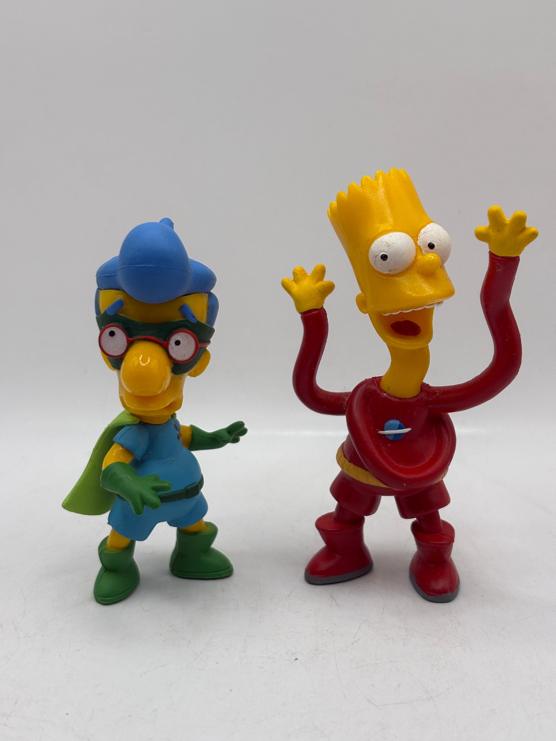 The Simpsons 2005/2006 Super Heroes Action Figure Lot - Homer, Bart & Milhouse FRENLY BRICKS - Open 7 Days