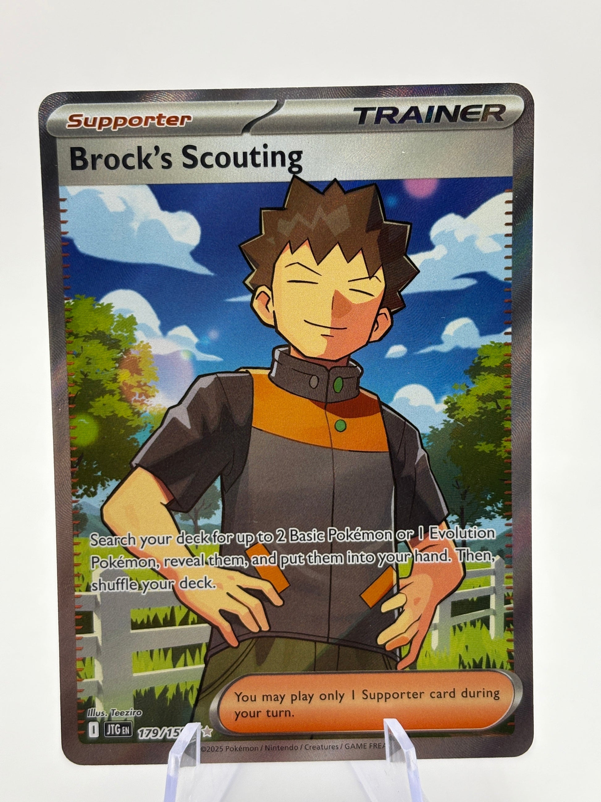Pokemon TCG Journey Together - Brock’s Scouting 179/159 Full Art Trainer NM FRENLY BRICKS - Open 7 Days