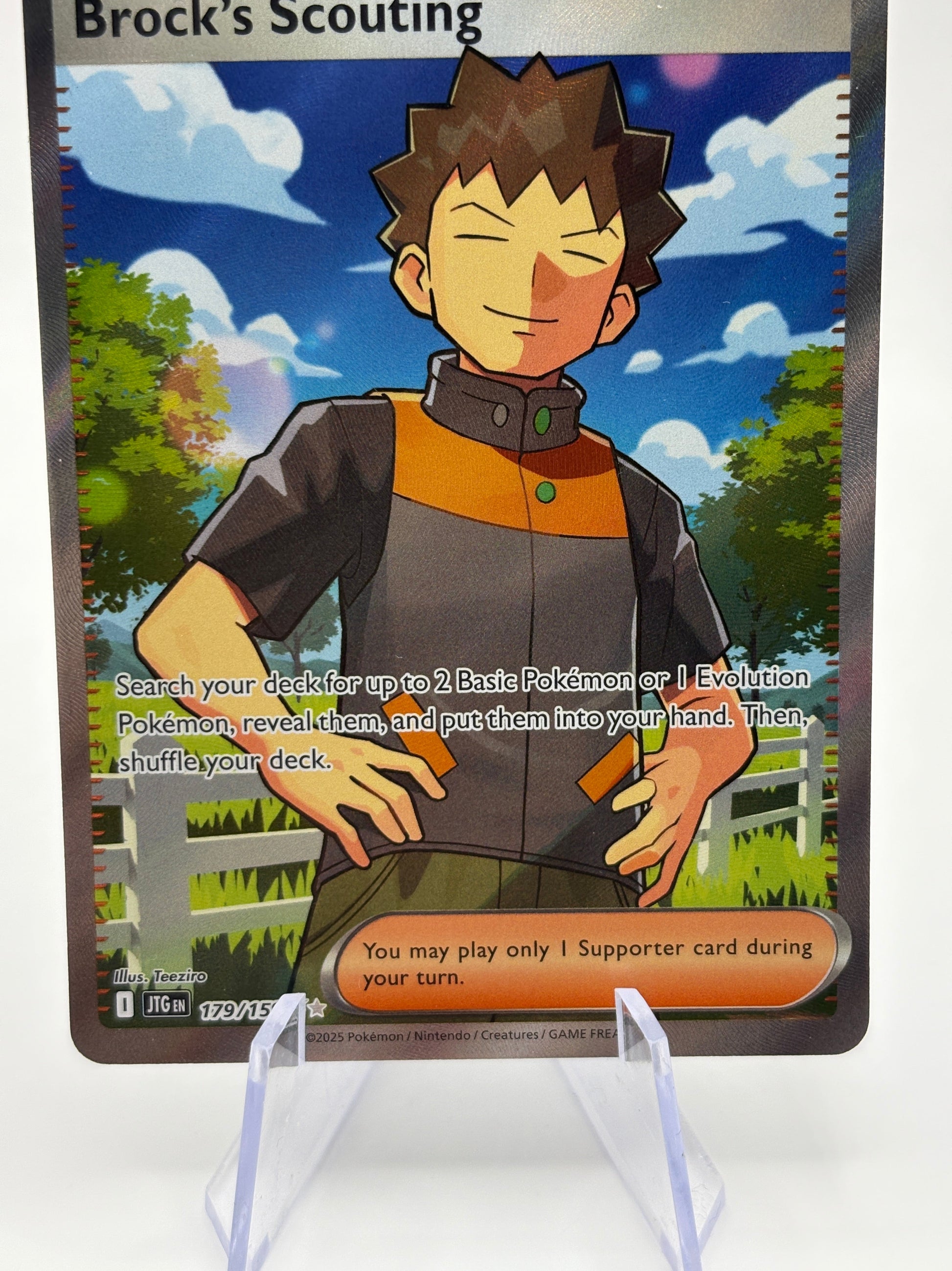 Pokemon TCG Journey Together - Brock’s Scouting 179/159 Full Art Trainer NM FRENLY BRICKS - Open 7 Days