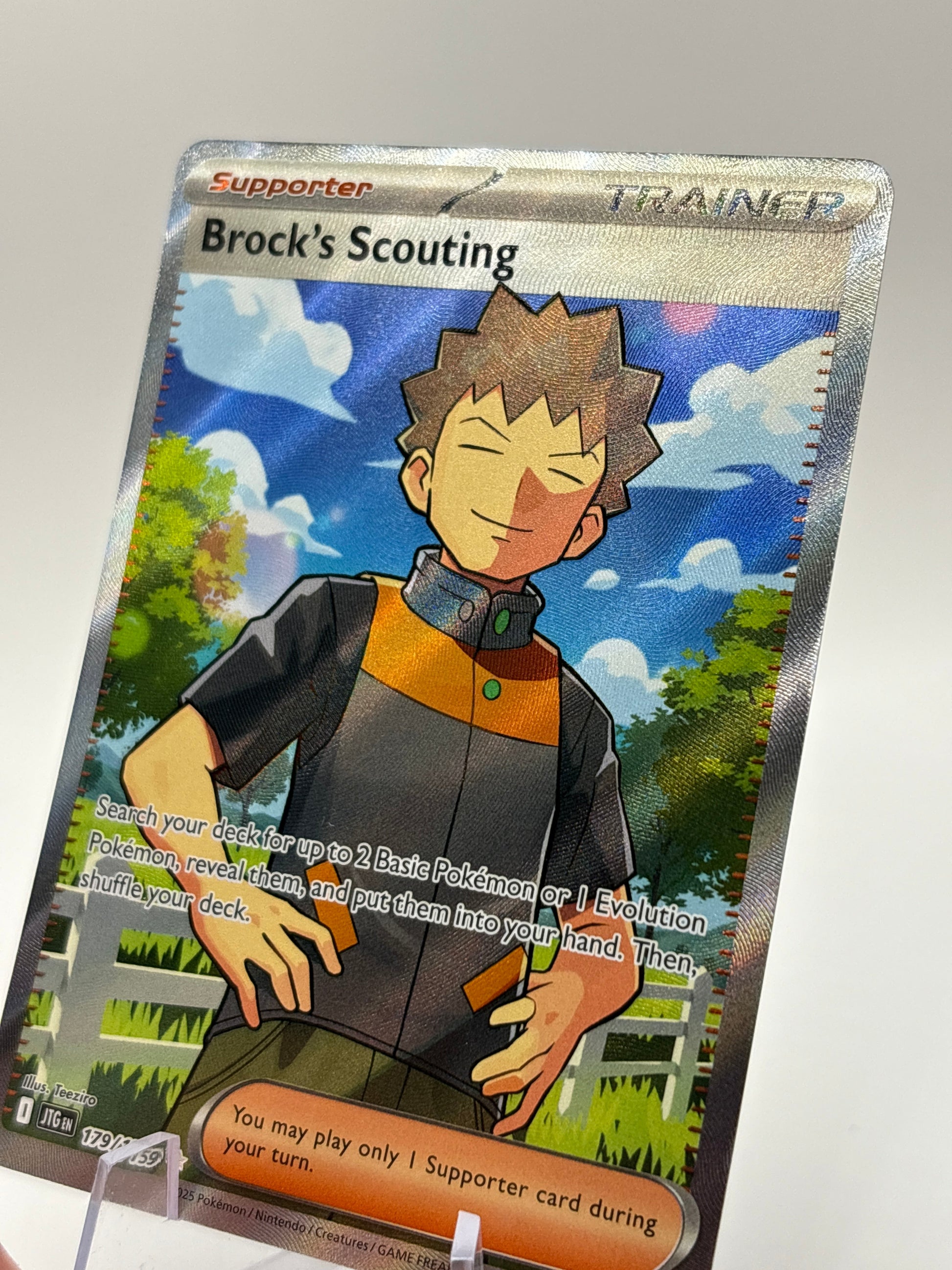 Pokemon TCG Journey Together - Brock’s Scouting 179/159 Full Art Trainer NM FRENLY BRICKS - Open 7 Days