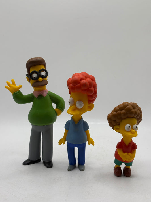 The Simpsons 2006 Flanders Action Figure Lot - Ned, Todd & Rod FRENLY BRICKS - Open 7 Days