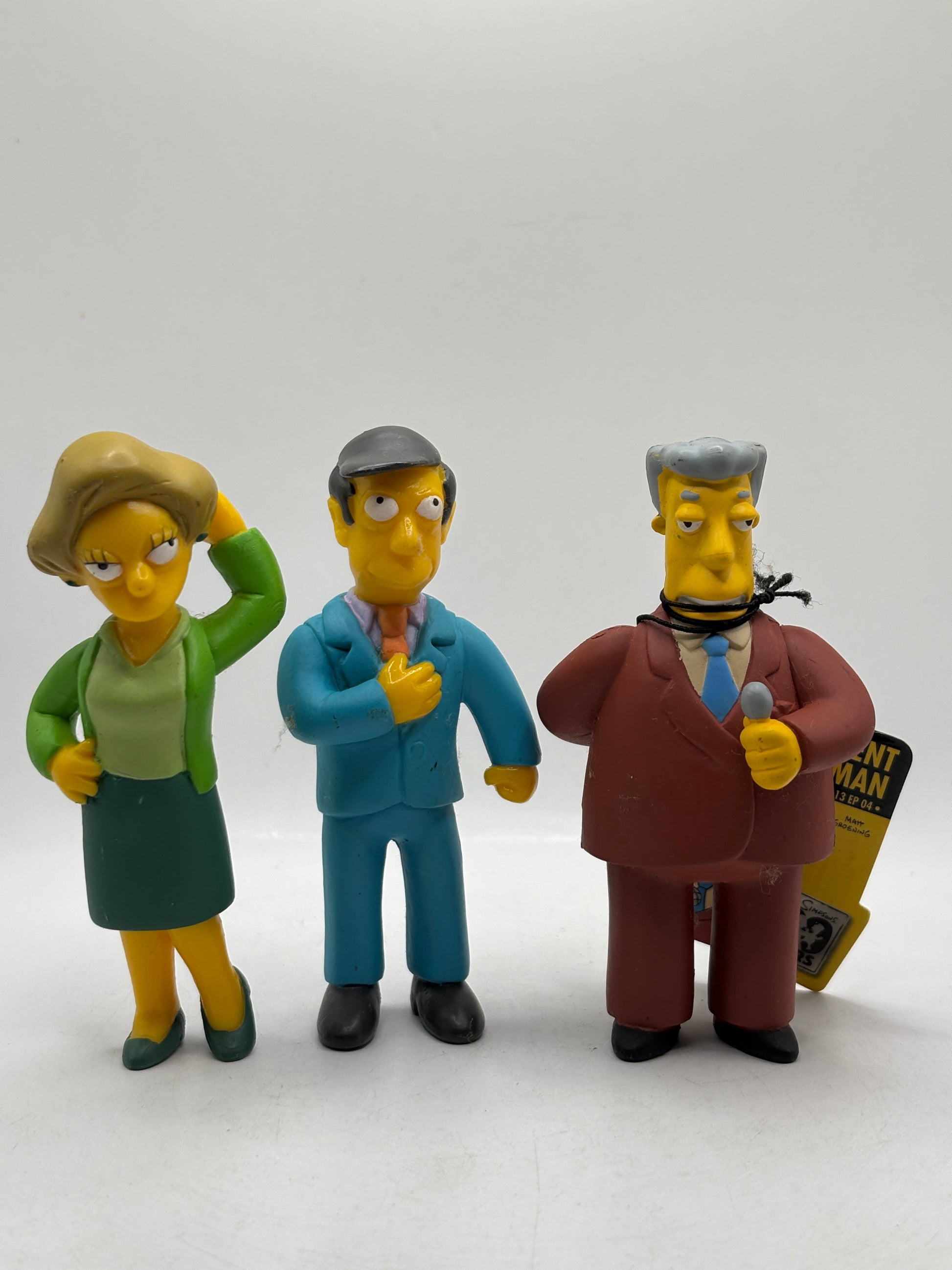The Simpsons 2005 Action Figure Lot x 3 Principle Skinner, Kent Brockman FRENLY BRICKS - Open 7 Days