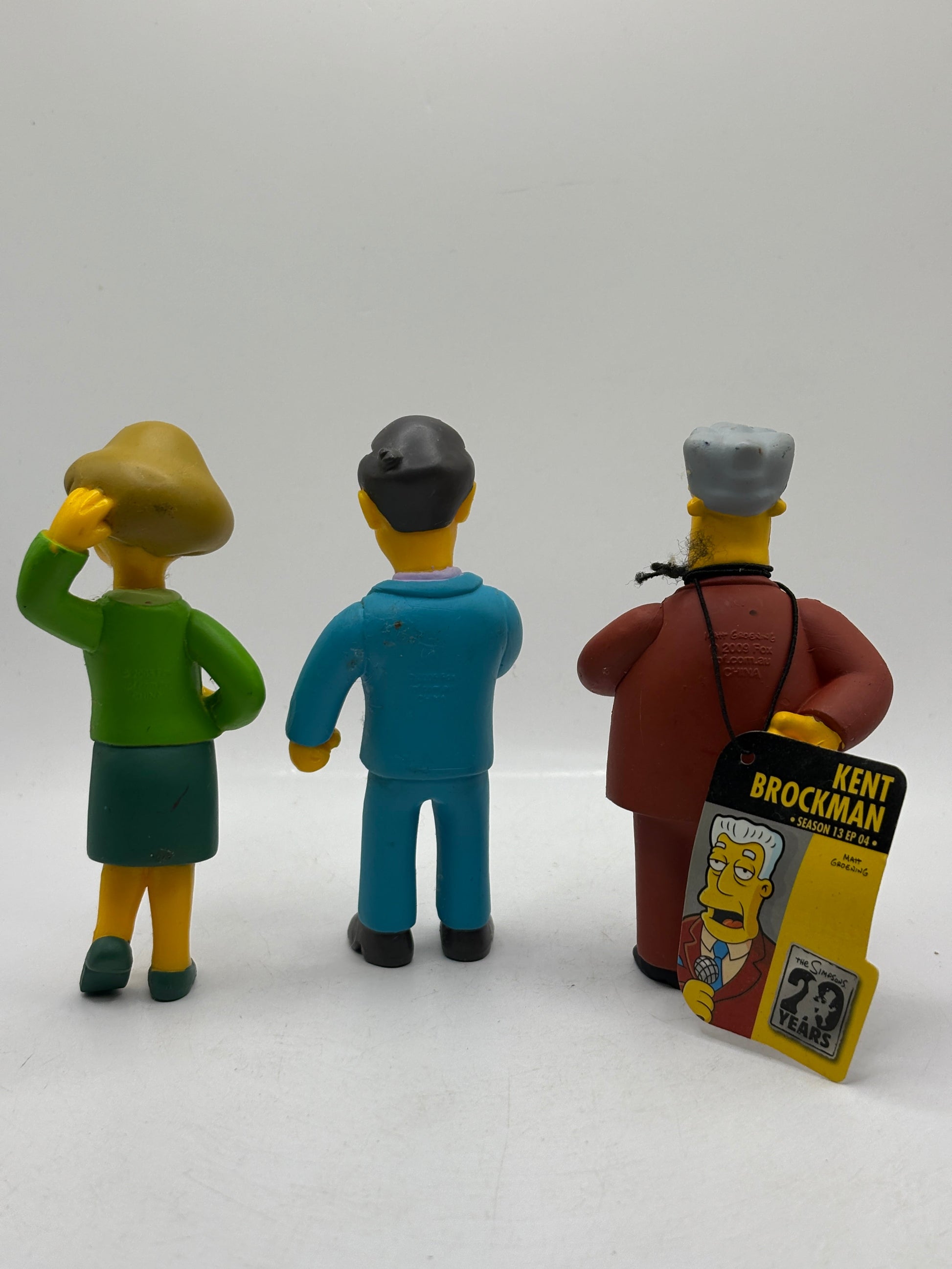 The Simpsons 2005 Action Figure Lot x 3 Principle Skinner, Kent Brockman FRENLY BRICKS - Open 7 Days