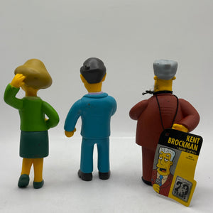 The Simpsons 2005 Action Figure Lot x 3 Principle Skinner, Kent Brockman FRENLY BRICKS - Open 7 Days