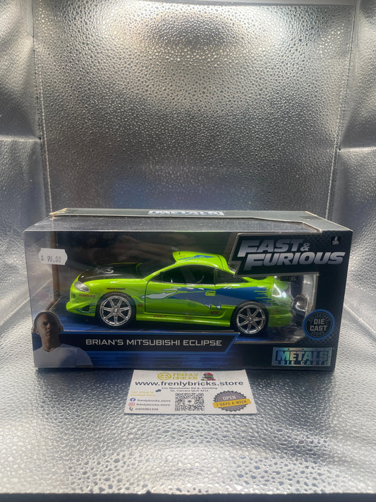 Jada Toys 1:24 Brian’s Mitsubishi Eclipse Car #54030 FRENLY BRICKS - Open 7 Days