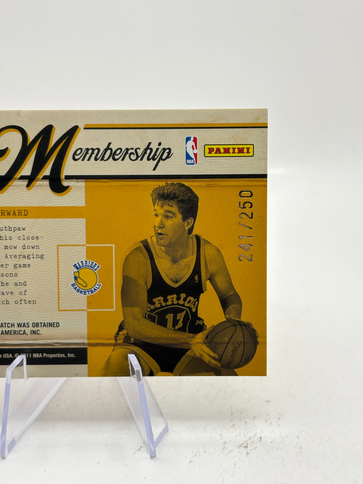 Chris Mullin 2010 Panini Classics - Membership Materials #8 /250 Warriors image 4