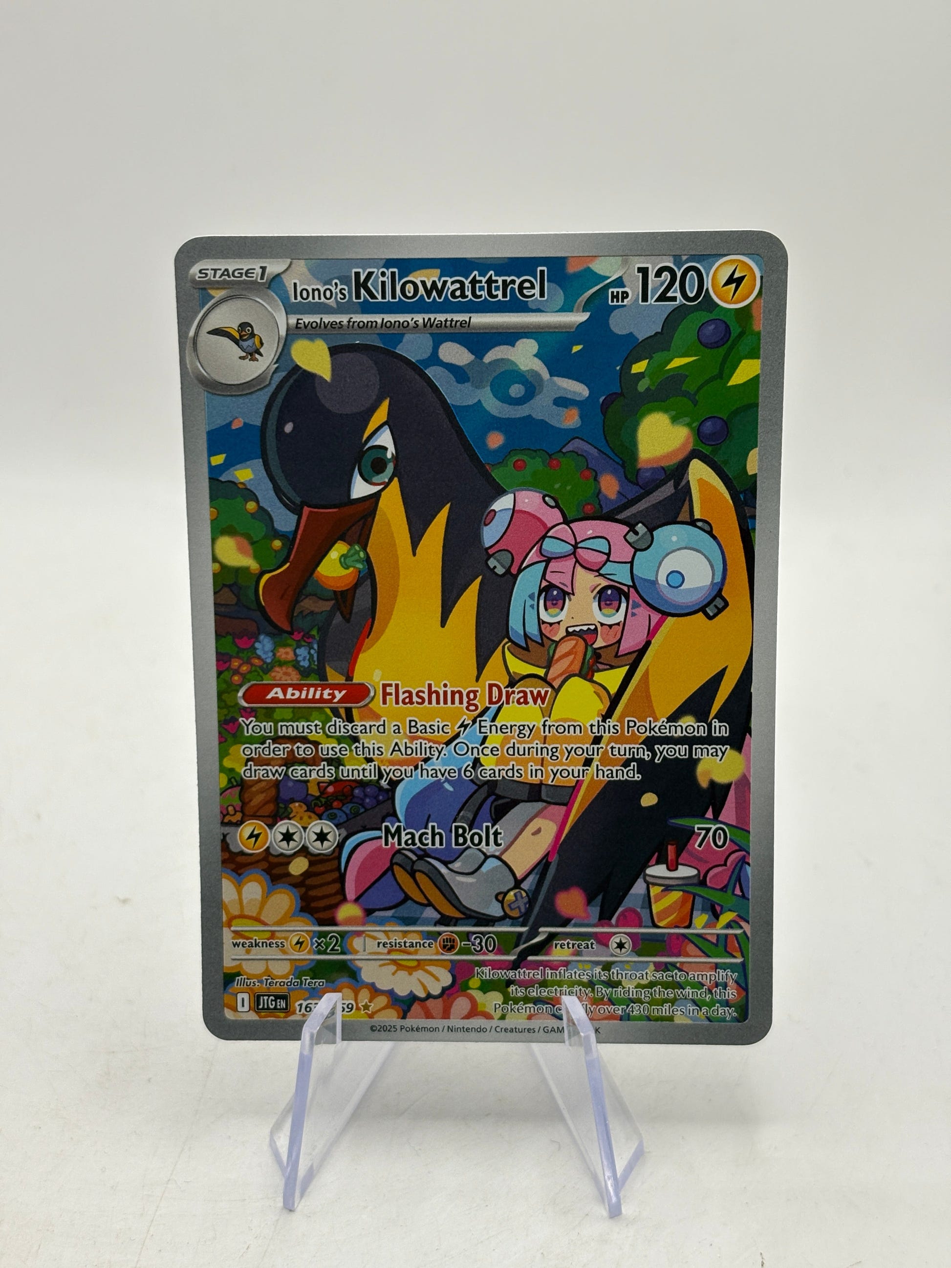 Pokemon TCG Journey Together - Iono’s Kilowattrel 163/159 Illustration Rare NM FRENLY BRICKS - Open 7 Days image 1