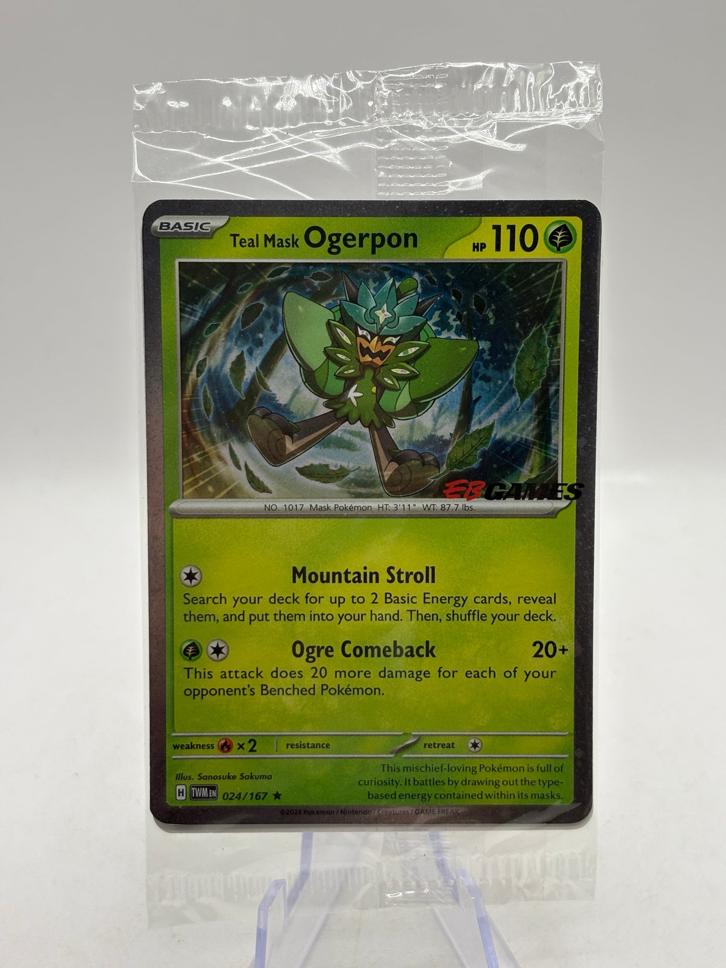 Pokemon TCG Twilight Masquerade- Teal Mask Ogerpon 024/167 EB Games Stamp FRENLY BRICKS - Open 7 Days