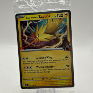 Pokemon TCG Destined Rivals - Team Rockets Zapdos 070/182 EB Games Stamp FRENLY BRICKS - Open 7 Days