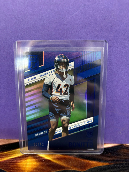 2022 Panini Donruss Elite Rookies Status /42 Nik Bonitto #198 Rookie RC FRENLY BRICKS - Open 7 Days