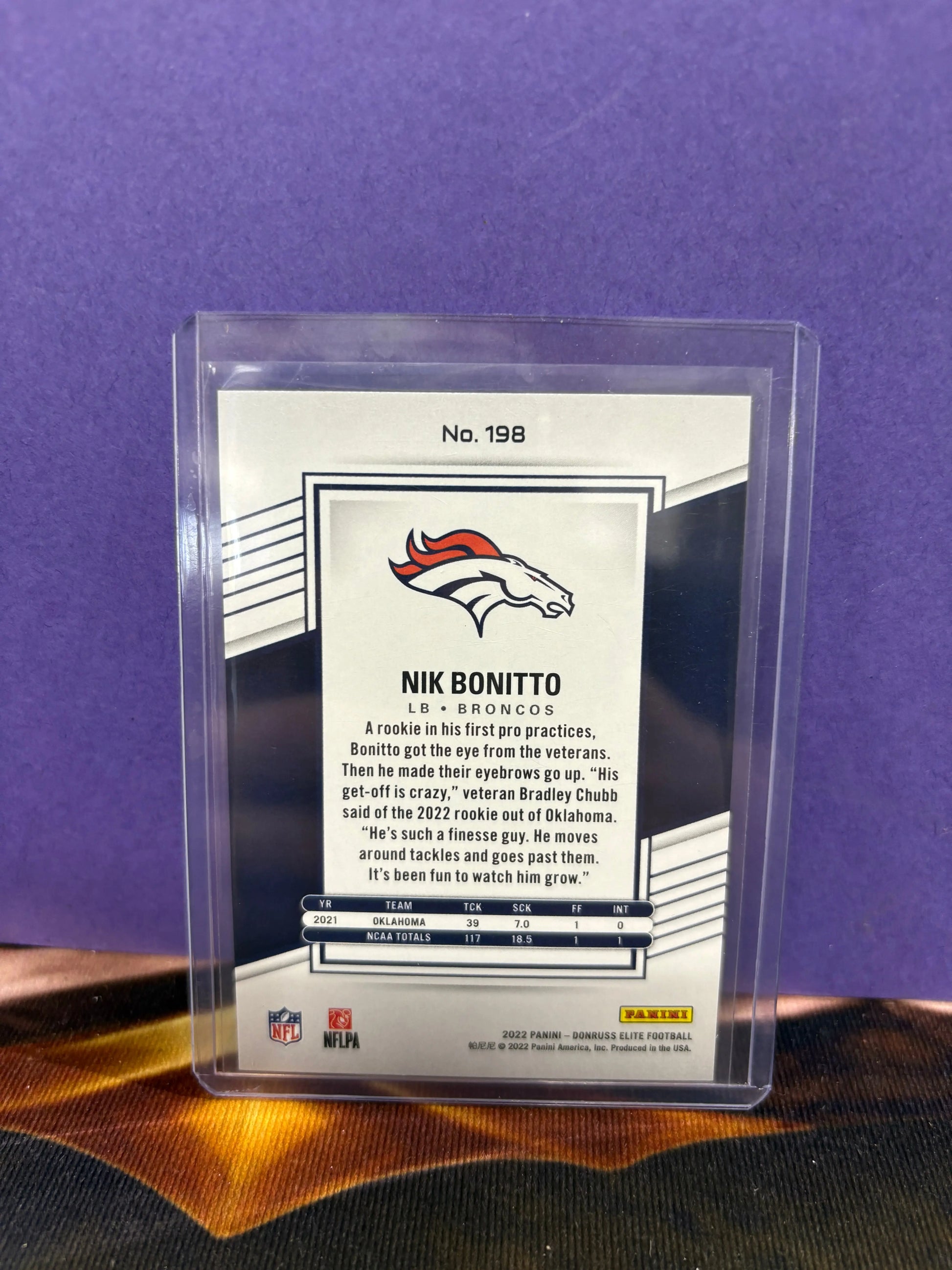 2022 Panini Donruss Elite Rookies Status /42 Nik Bonitto #198 Rookie RC FRENLY BRICKS - Open 7 Days