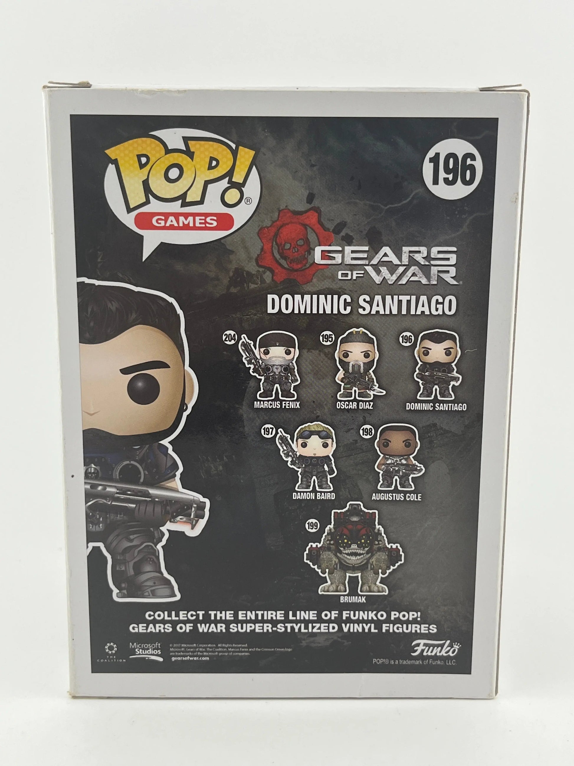 Funko POP! Games Gears of War Dominic Santiago #196 +combinedshipping Box Damage FRENLY BRICKS - Open 7 Days