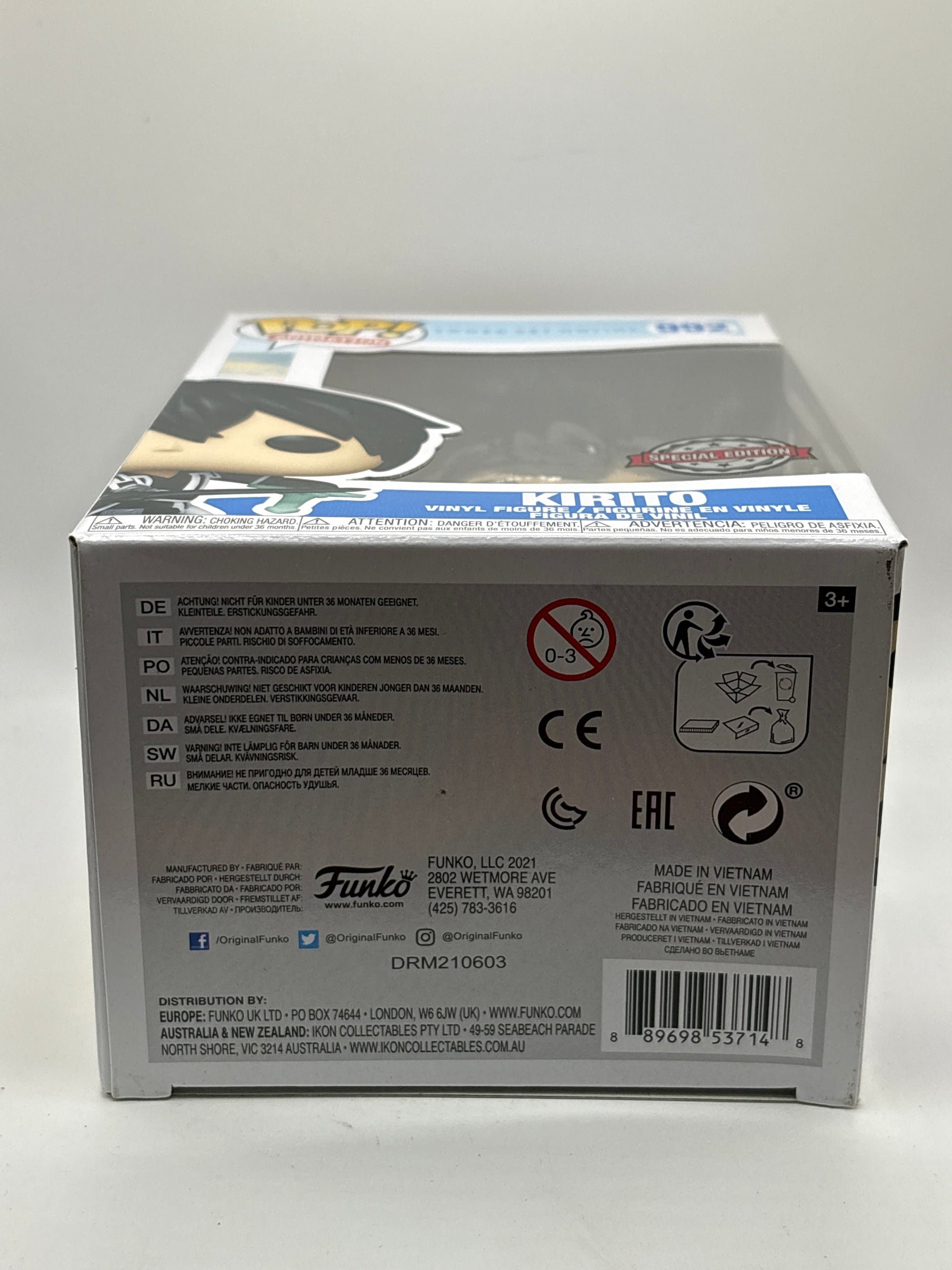 Funko POP! Animation Sword Art Online #992 Kirito Special Edition FRENLY BRICKS - Open 7 Days