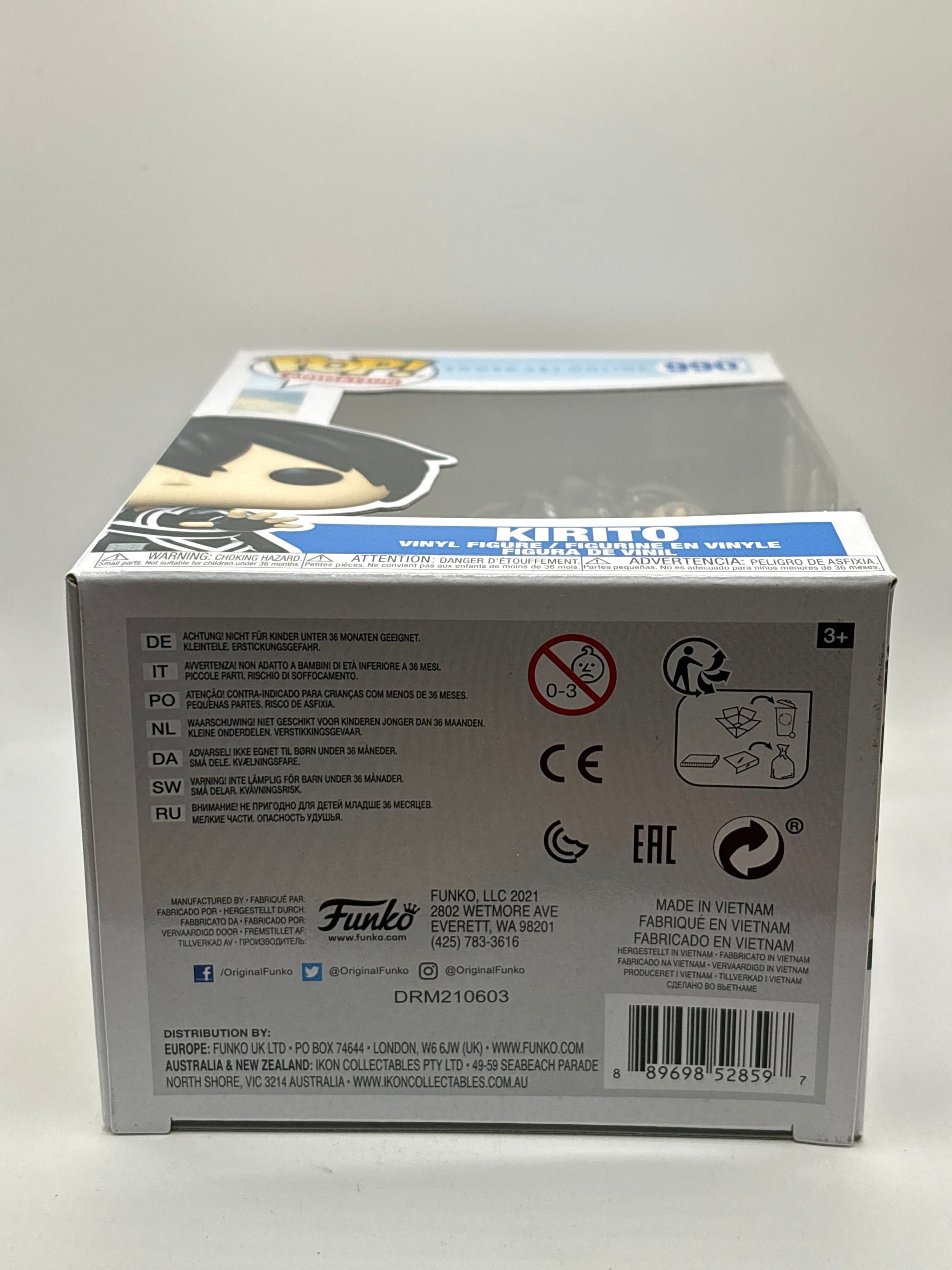 Funko POP! Animation Sword Art Online #990 Kirito Vinyl Figure FRENLY BRICKS - Open 7 Days
