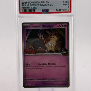 2025 Pokemon Destined Rivals - Team Rockets Mimikyu Pre Release PSA 10 FRENLY BRICKS - Open 7 Days