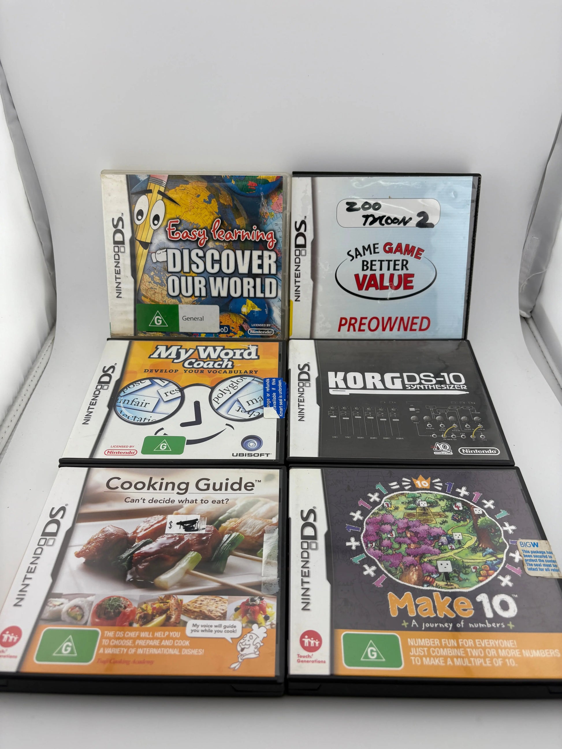 Nintendo DS Video Game Lot - Korg DS-10 / Zoo Tycoon / Cooking Guide + more (6) FRENLY BRICKS - Open 7 Days