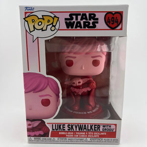 Funko POP! Vinyl Star Wars Valentine's Day Pink Luke Skywalker with Grogu #494 FRENLY BRICKS - Open 7 Days
