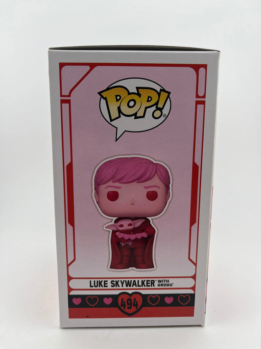 Funko POP! Vinyl Star Wars Valentine's Day Pink Luke Skywalker with Grogu #494 FRENLY BRICKS - Open 7 Days