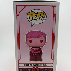 Funko POP! Vinyl Star Wars Valentine's Day Pink Luke Skywalker with Grogu #494 FRENLY BRICKS - Open 7 Days