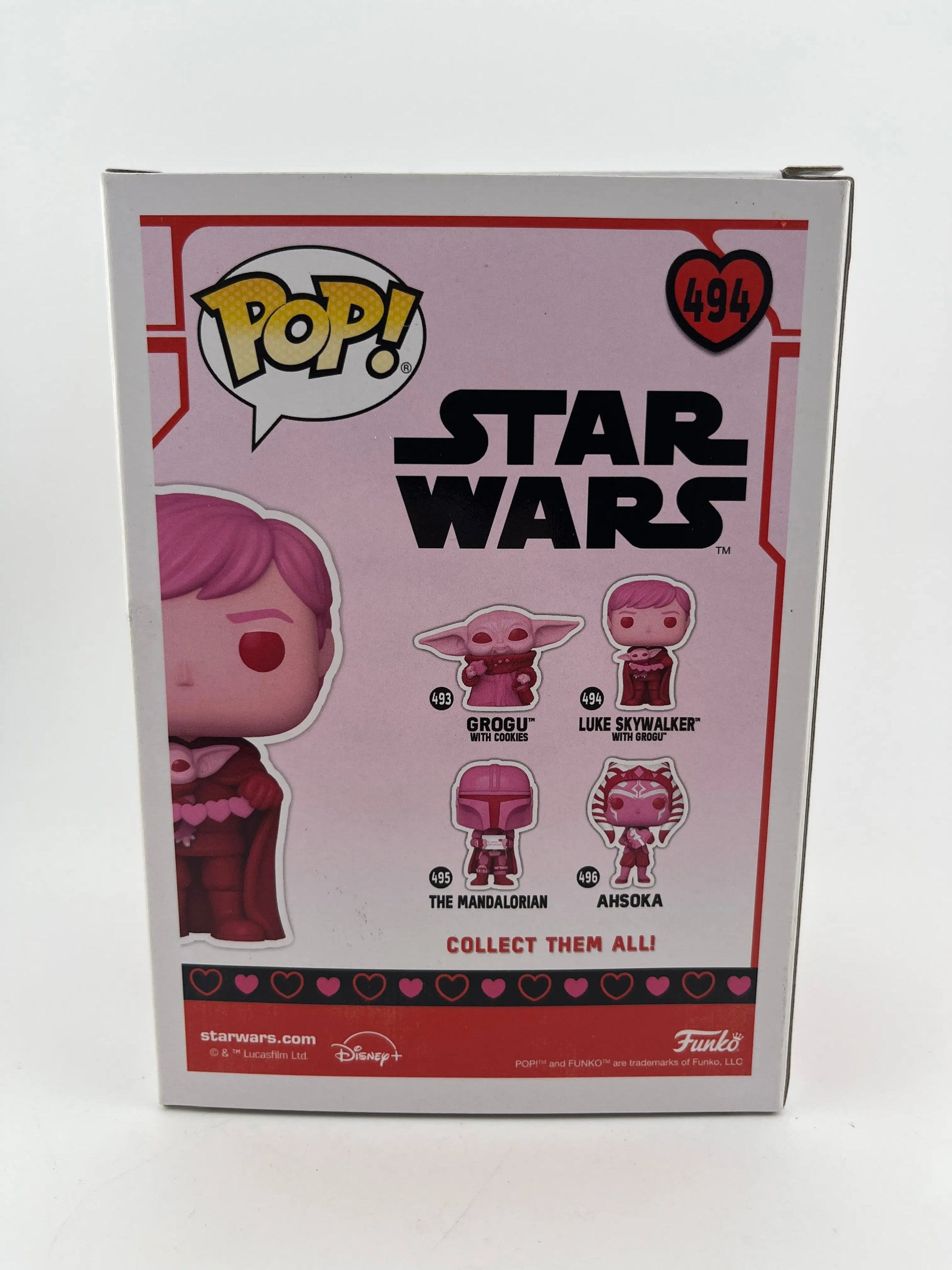 Funko POP! Vinyl Star Wars Valentine's Day Pink Luke Skywalker with Grogu #494 FRENLY BRICKS - Open 7 Days