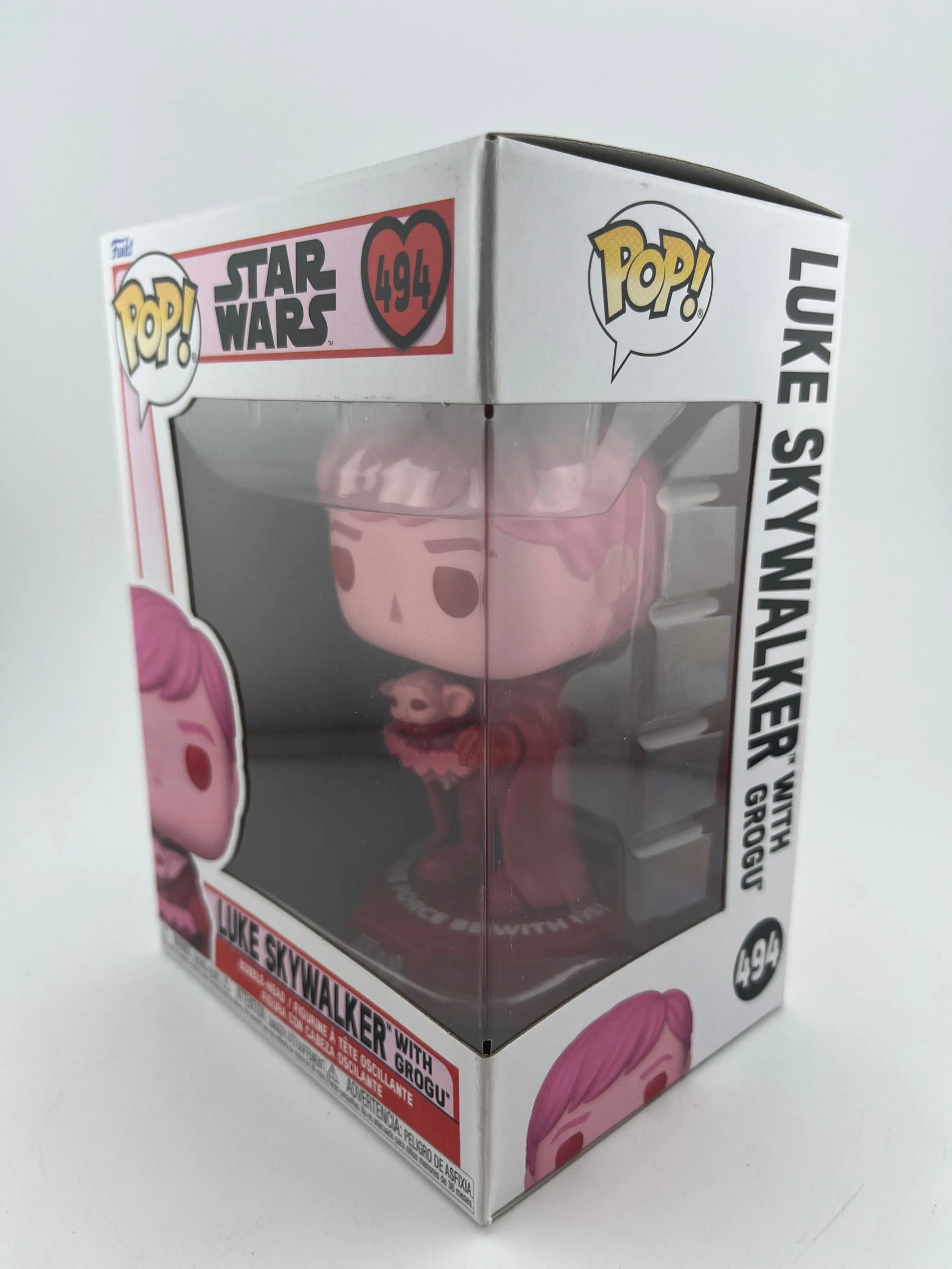 Funko POP! Vinyl Star Wars Valentine's Day Pink Luke Skywalker with Grogu #494 FRENLY BRICKS - Open 7 Days