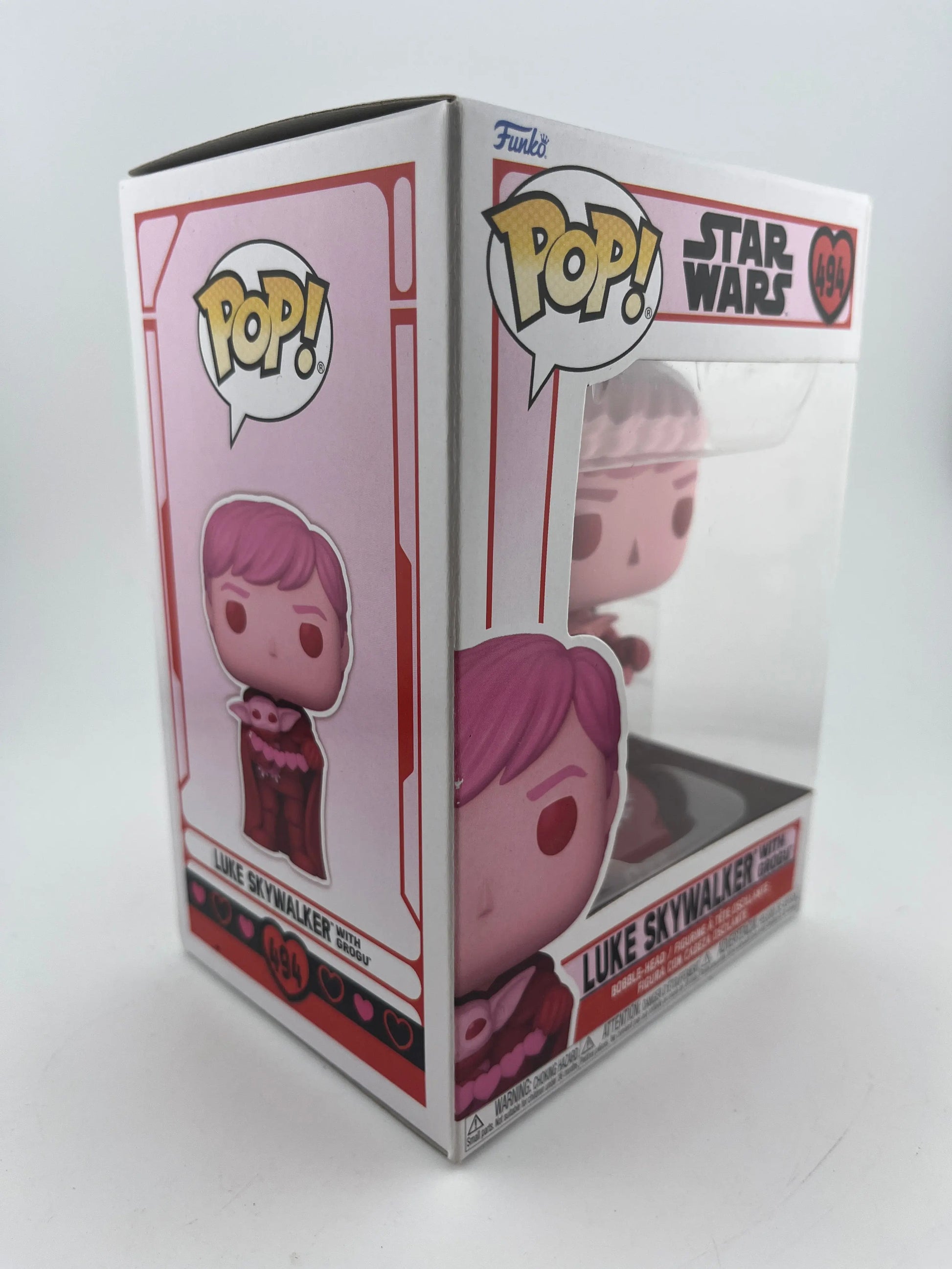 Funko POP! Vinyl Star Wars Valentine's Day Pink Luke Skywalker with Grogu #494 FRENLY BRICKS - Open 7 Days