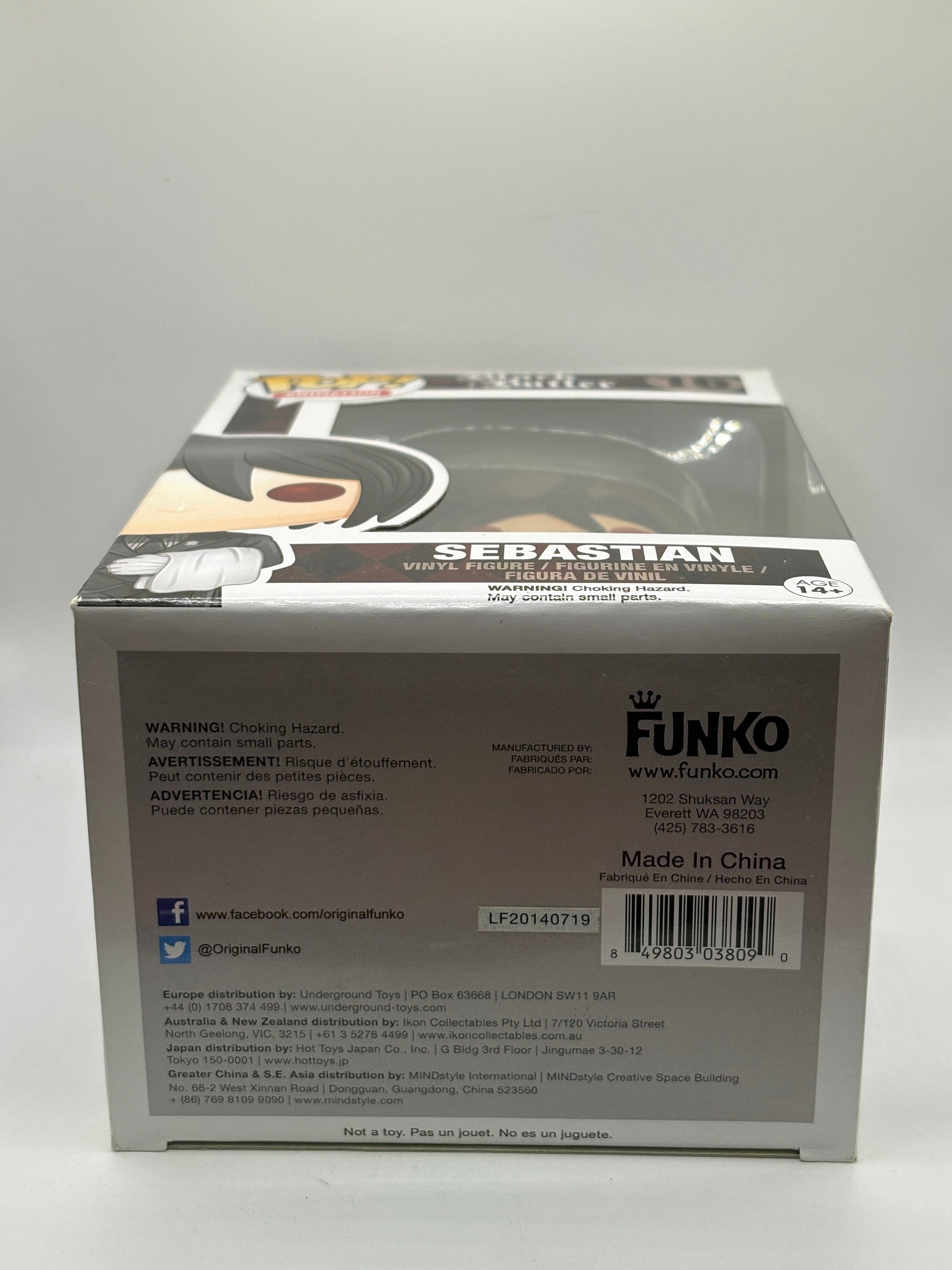 Funko POP! Animation Black Butler  #16 Sebastian Vinyl Figure FRENLY BRICKS - Open 7 Days