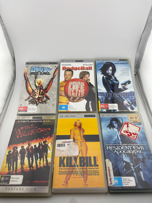 PSP PlayStation UMD Video Movie Lot 2 - Kill Bill / Dodge Ball + more FRENLY BRICKS - Open 7 Days