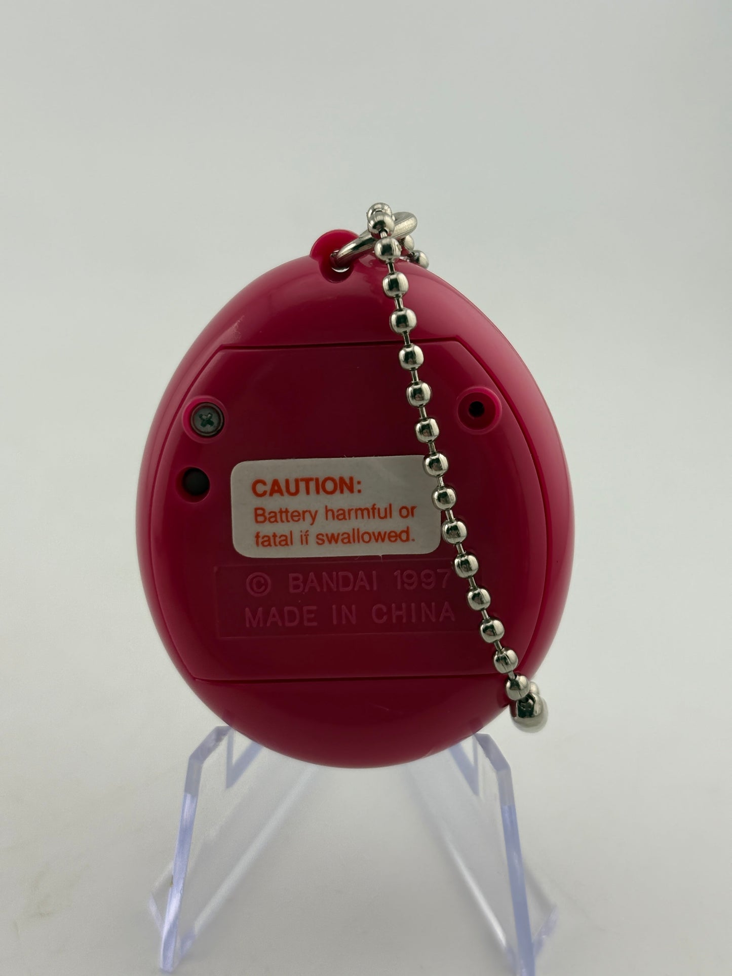 Tamagotchi V1 Virtual Pet Red Clock 1996 FRENLY BRICKS - Open 7 Days