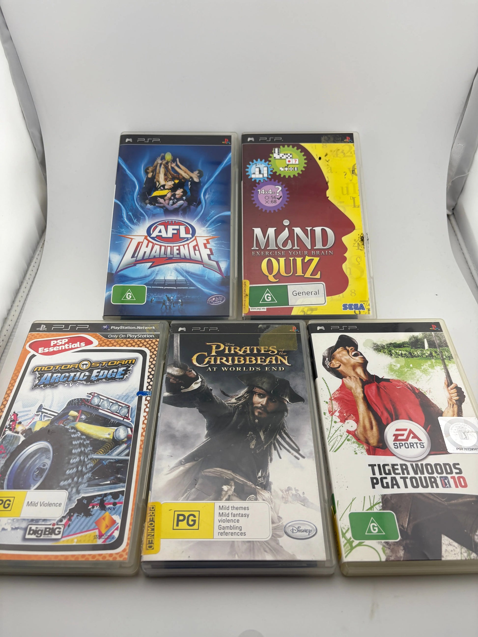 PSP PlayStation Video Game Lot 4 - AFL Challenge / Disney Pirates + More FRENLY BRICKS - Open 7 Days