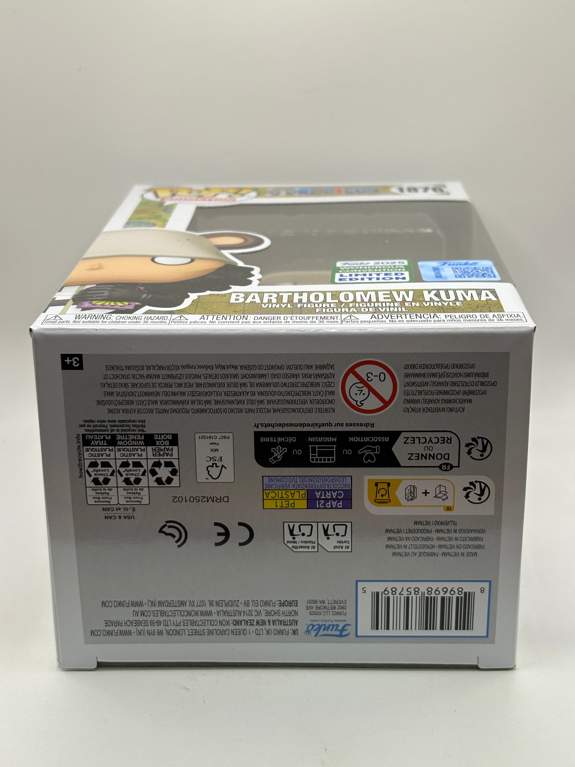 Funko POP! Animation One Piece #1876 Bartholomew Kuma 2025 Wondrous FRENLY BRICKS - Open 7 Days